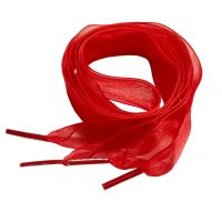 <b>Cordoane din satin pentru pantofi, o pereche - Roșii, 120 cm</b>