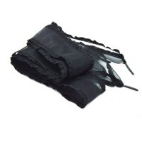 Șireturi din satin cu margine decorativă, o pereche - Negru, 120 cm