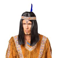 Perucă bărbați - Indian cu bentiță