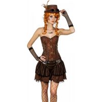 Corset de damă - Steampunk, căprui L