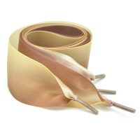 Șireturi din satin pentru încălțăminte, o pereche - Aur-maro, 120 cm