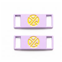 Bucla metalică - prindere pentru șireturi - Violet-Galben