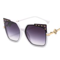 Ochelari de soare pentru femei CAT EYE - Albi cu bijuterii