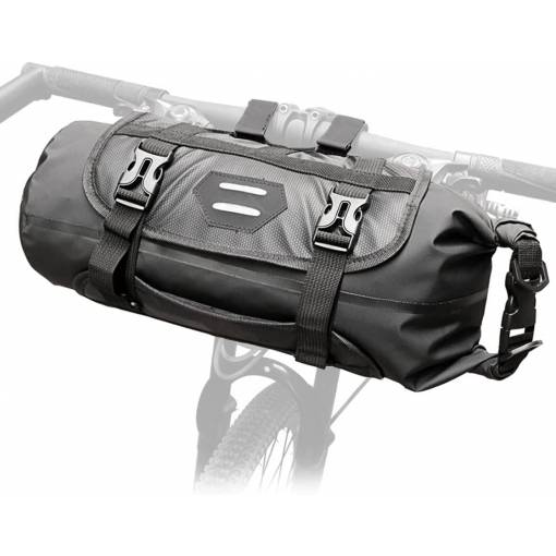 Foto - Sac impermeabil ajustabil pentru bicicletă - negru 3 până la 7 litri