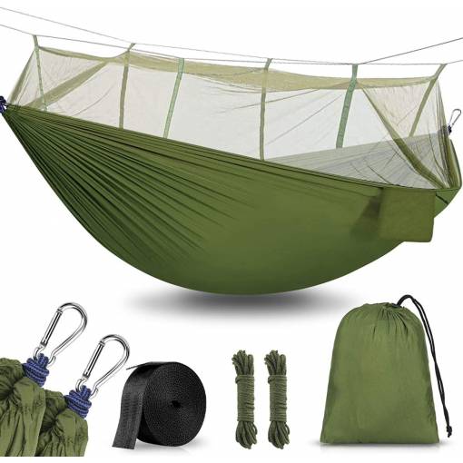 Foto - Hamac cu Plasă Anti-Insecte - Verde Militar