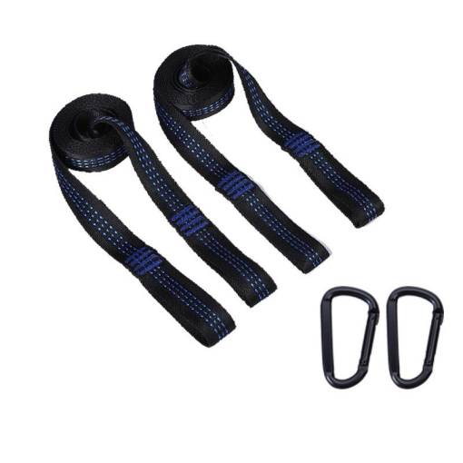 Foto - Set de prindere pentru hamac - Negru cu albastru