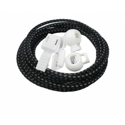 Foto - Baton gume reflexe pentru pantofi cu elastic, o pereche - Gri negru alb, 100 cm