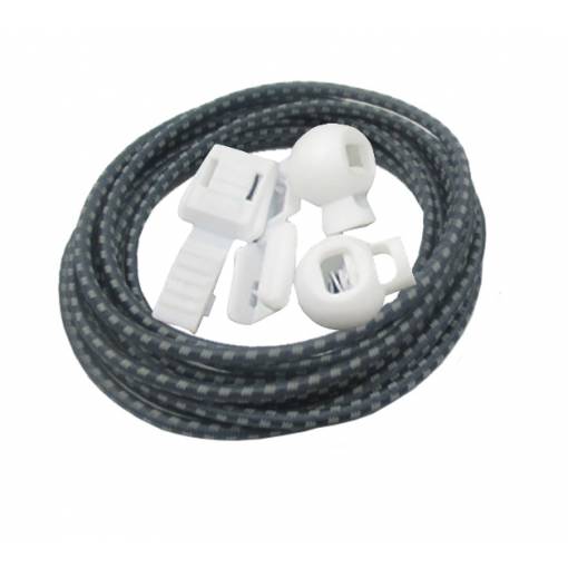 Foto - Baton gume reflexe pentru pantofi cu elastic, o pereche - Gri închis alb, 100 cm