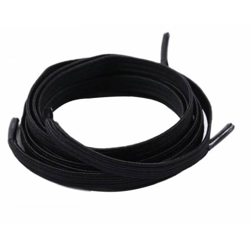 Foto - Șnururi elastice pentru pantofi simple, o pereche - Negre, 100 cm