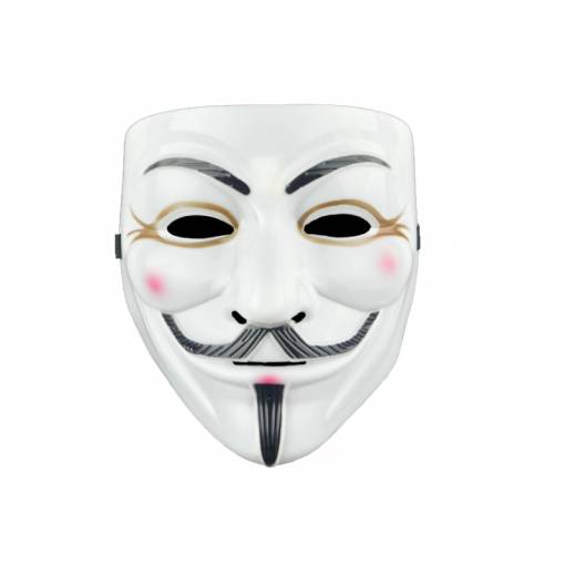 Foto - Masca Anonymous - Alb cu dungi