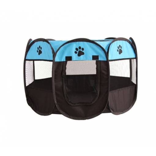 Foto - Grătar pliabil pentru animale de companie - Mărime S, albastru