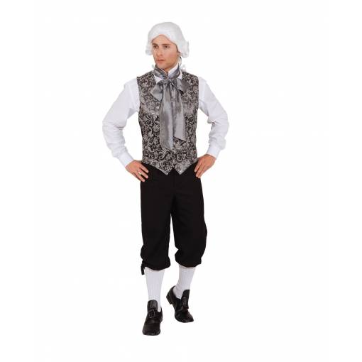 Foto - Vestă brocart pentru bărbați - Argintie 54/56