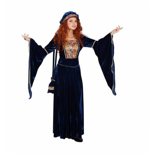 Foto - Rochie medievală pentru dame cu glugă - Albă 46/48