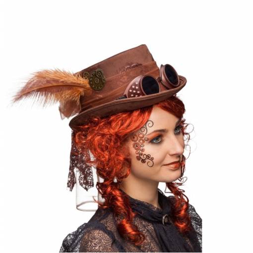 Foto - Cilindru pentru dame Steampunk - Marrone