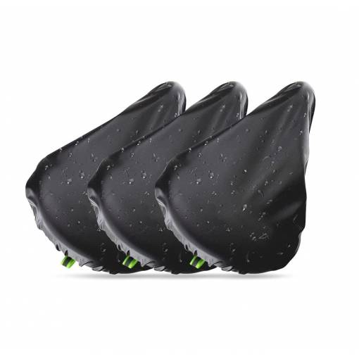 Foto - Huse pentru șa de bicicletă - Negre, 3 bucăți