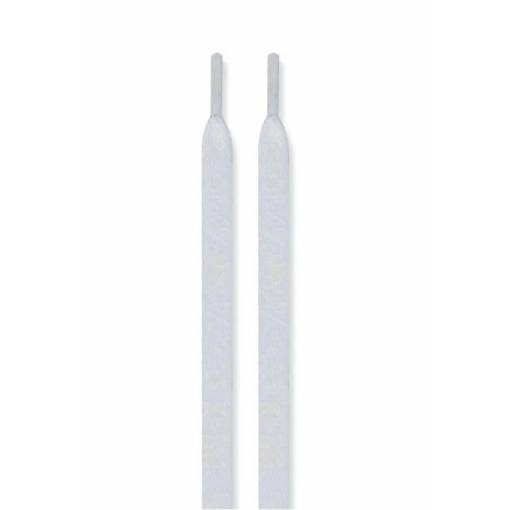 Foto - <b>Șireturile late cu imprimeu, o pereche - Albe, 120 cm</b>