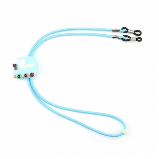 Foto - Cureaua elastică pentru ochelari pentru copii - Albastru deschis, tren