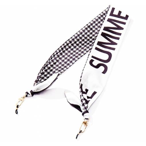 Foto - Eșarfă din mătase pentru ochelari - Vară, alb negru