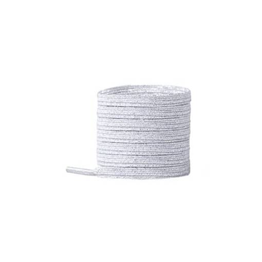 Foto - Șireturi elastice simple pentru încălțăminte, o pereche - Albe lucioase, 100 cm