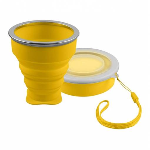 Foto - Cupa pliabilă din silicon 200 ml - Galben