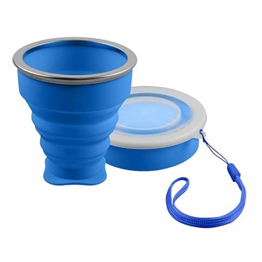 Foto - Cupa pliabilă din silicon 200 ml - Albastru