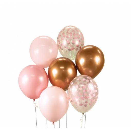 Foto - Set de baloane - Mix roz, 7 bucăți