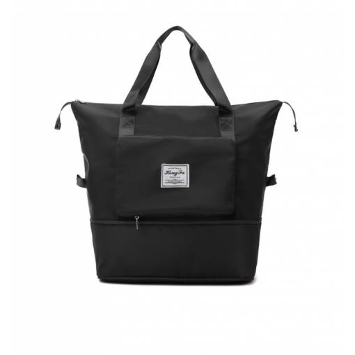 Foto - Geantă de voiaj pliabilă cu capacitate mare - Neagră