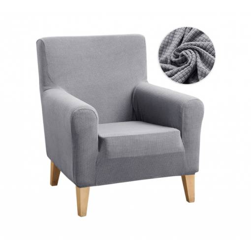 Foto - Husă elastică rezistentă la apă pentru scaun - Gri deschis