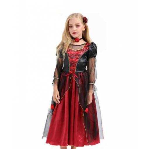 Foto - Costum pentru copii - Vrăjitoare Negru-Roșu 152