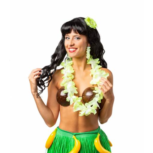 Foto - Coronă hawaiană, cercei, clips de păr - Verde