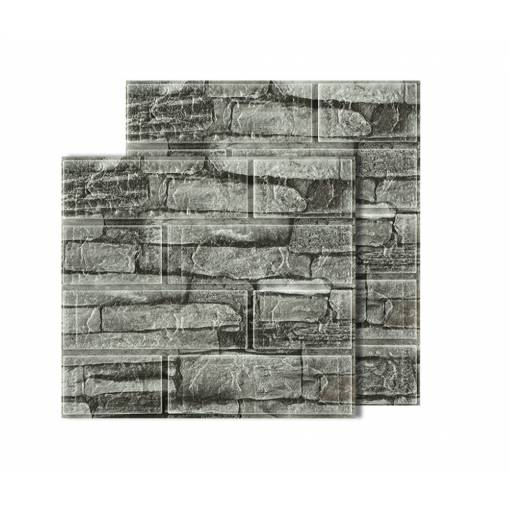 Foto - Panel 3D autocolant pentru perete - Cărămidă gri închis