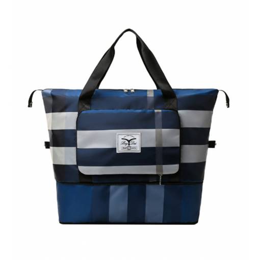 Foto - Geantă de călătorie pliabilă de mare capacitate - Caro albastru