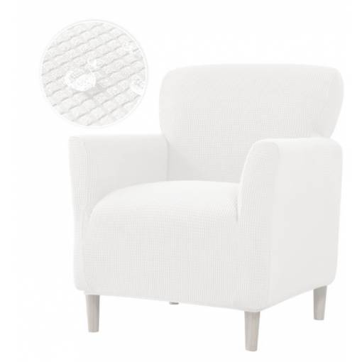 Foto - Husă elastică rezistentă la apă pentru scaun - Alb