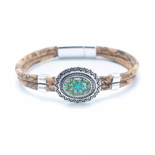 Foto - Rama din plută cu ornament - Verde