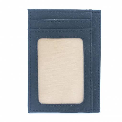 Foto - Pungă din plută pentru carduri cu protecție RFID - Negru