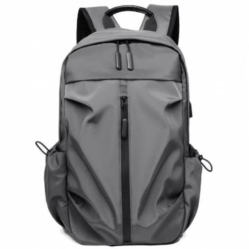 Foto - Rucsac rezistent la apă cu port USB - Gri