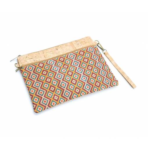 Foto - Pochete din plută cu fermoar - Criss Cross