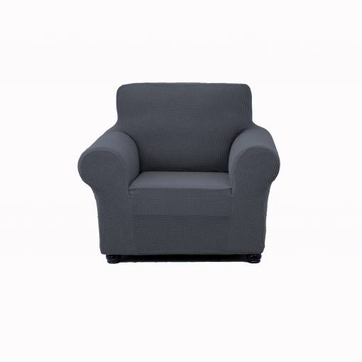 Foto - Husă universală din catifea pentru fotoliu - Gri Oțel