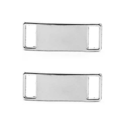 Foto - Clasica cataramă metalică - cataramă pentru șireturile - Argintiu lucios