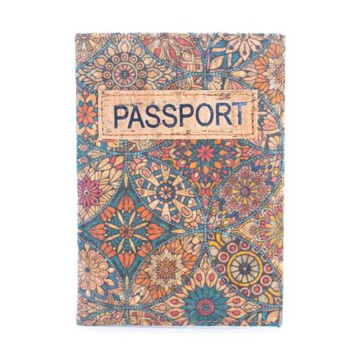 Foto - Husă din plută pentru documente de călătorie - Mandala