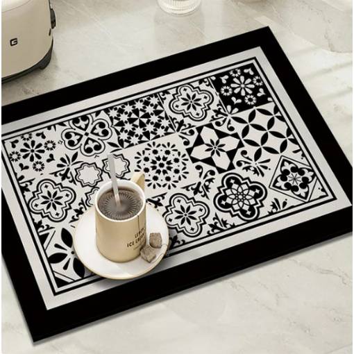 Foto - Covoare absorbante 30 x 40 cm - Plăci retro negre