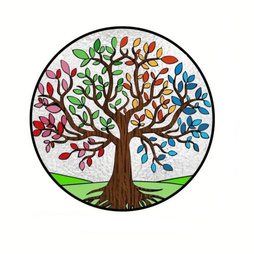 Foto - Suport rotund suspendat - Frunze colorate