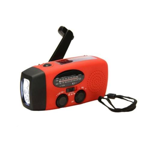 Foto - Radio solar fără fir, lanternă și powerbank cu dinamo