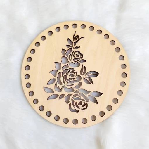 Foto - Ornament din lemn de 15 cm - Floare de Crăciun