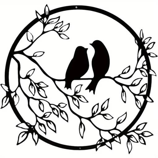 Foto - Decorațiune metalică de perete 18,5 cm - Păsări