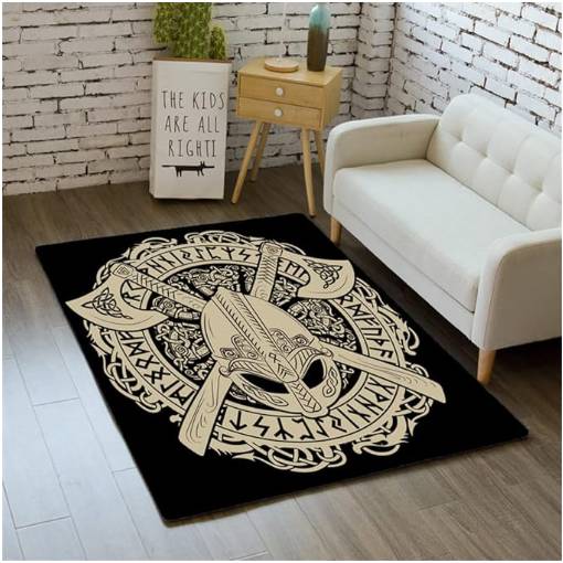 Foto - Covor 50 x 80 cm - Armură vikingă, rune nordice, dragon