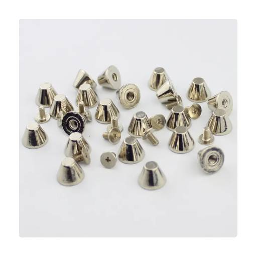 Foto - Vârfuri decorative cu șuruburi - Conic înclinat argintiu, 100 buc.