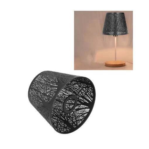 Foto - Abajur - Negru, sculptat