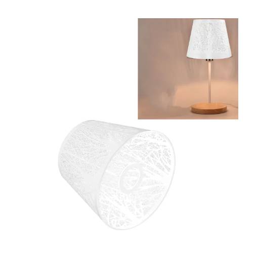 Foto - Abajur - Alb, sculptat