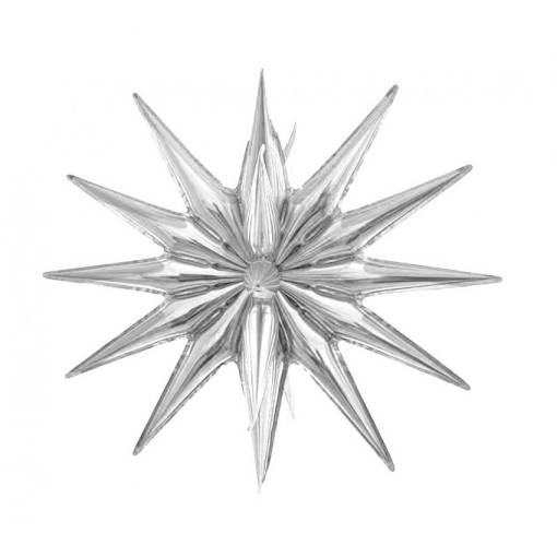 Foto - Balon 3D din folie - Stea argintie, 50 cm